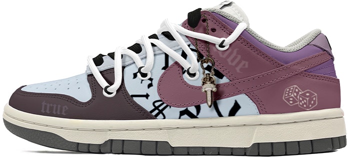 custom-shoes-women-nike-dunk-low-white-purple-deconstructed-laces