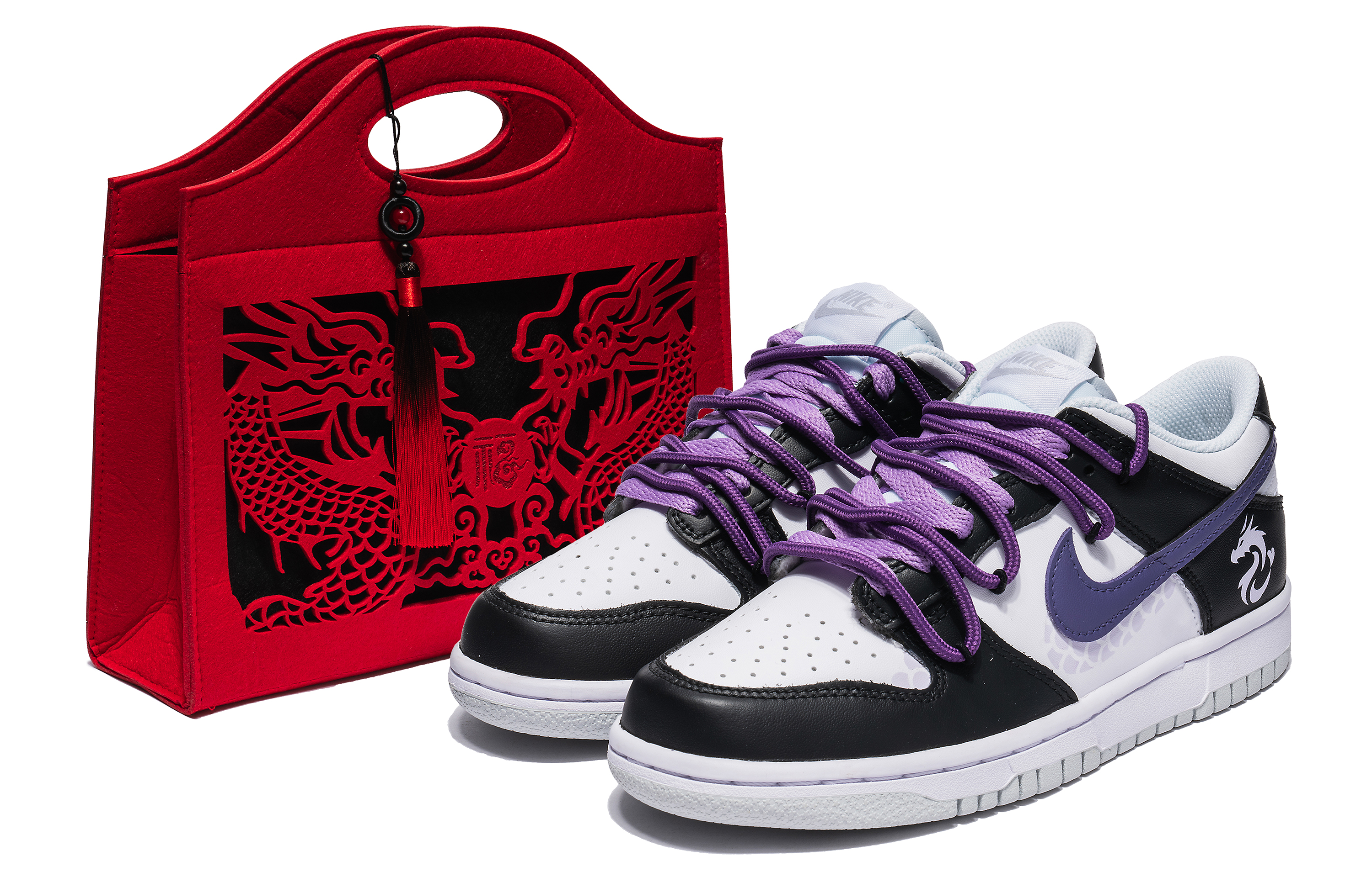 Order (W) [定制鞋款] 耐克Dunk Low‘白紫龙年’ DH9765-102(Team22-女款锦鲤龙鳞白紫)