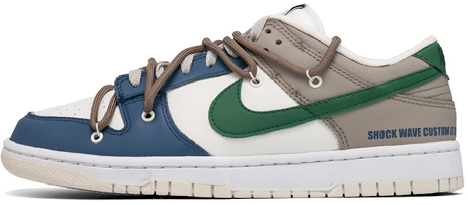 【定制球鞋】Nike Dunk Low White Sail 岩石 森林 大地 解構綁帶 低幫 板鞋 女款 藍灰 Buy 【定制球鞋】Nike Dunk Low White Sail 岩石 森林 大地 解構綁帶 低幫 板鞋 女款 藍灰