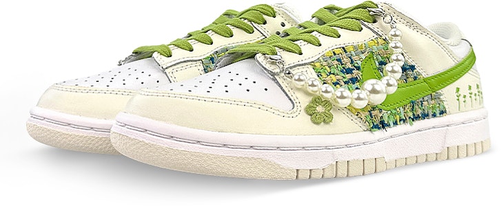 (W) 【カスタムシューズ】(女性) ナイキ ダンク ロー 'ホワイトセイル' DD1503-121(Team76-女款踏青小香风白绿) Lookbook (W) 【カスタムシューズ】(女性) ナイキ ダンク ロー 'ホワイトセイル' DD1503-121(Team76-女款踏青小香风白绿)