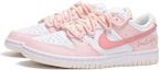 Shop 【定制球鞋】 Nike Dunk Low White Sail 國慶出遊穿搭主題 解構 笑臉 縫線 情侶 高街 特殊禮盒 低幫 板鞋 女款 櫻花粉