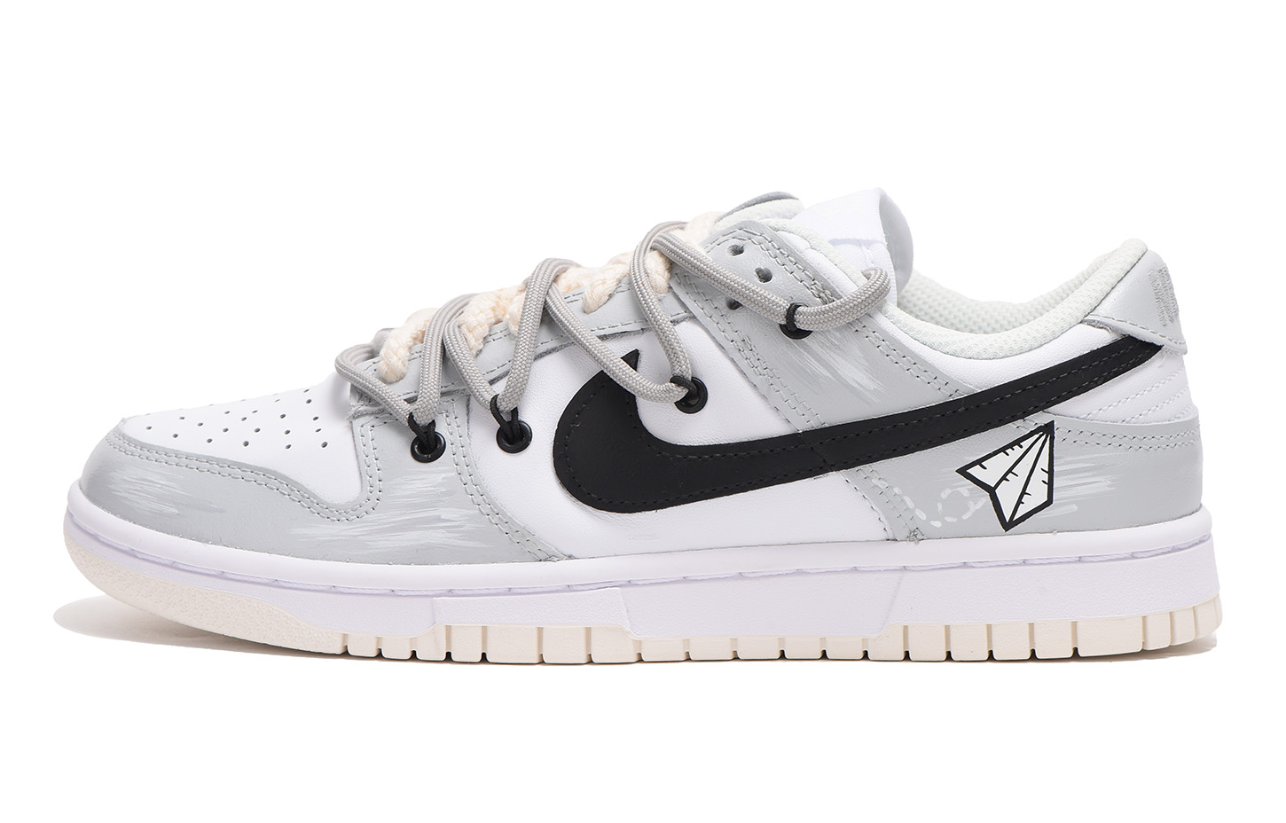 Buy (W) [Sepatu Kustom] Nike Dunk Low 'White Sail Deconstructed - Hitam Abu' DD1503-121(Team拾伍-女款黑灰飞机SBOX)