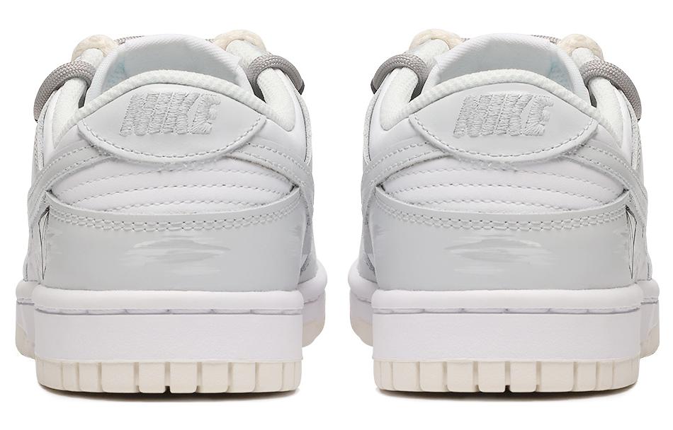 Shop 【訂製球鞋】 Nike Dunk Low White Sail 解構 vibe風 做舊 情侶 紙飛機 高街 特殊禮盒 低帮 板鞋 女款 灰色