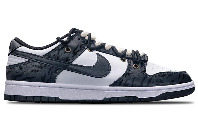 Order (W) [Sepatu Custom] Nike Dunk Low 'Tahun Macan CNY Hitam dan Putih' DD1503-101(TeamT-女款纹暗花黑白)