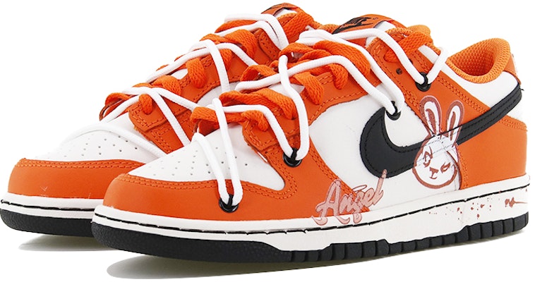 【訂製球鞋】 Nike Dunk Low 新中式 潮流兔年 天使兔幾 經典休閒 低幫 板鞋 女款 白橙黑 Lookbook 【訂製球鞋】 Nike Dunk Low 新中式 潮流兔年 天使兔幾 經典休閒 低幫 板鞋 女款 白橙黑