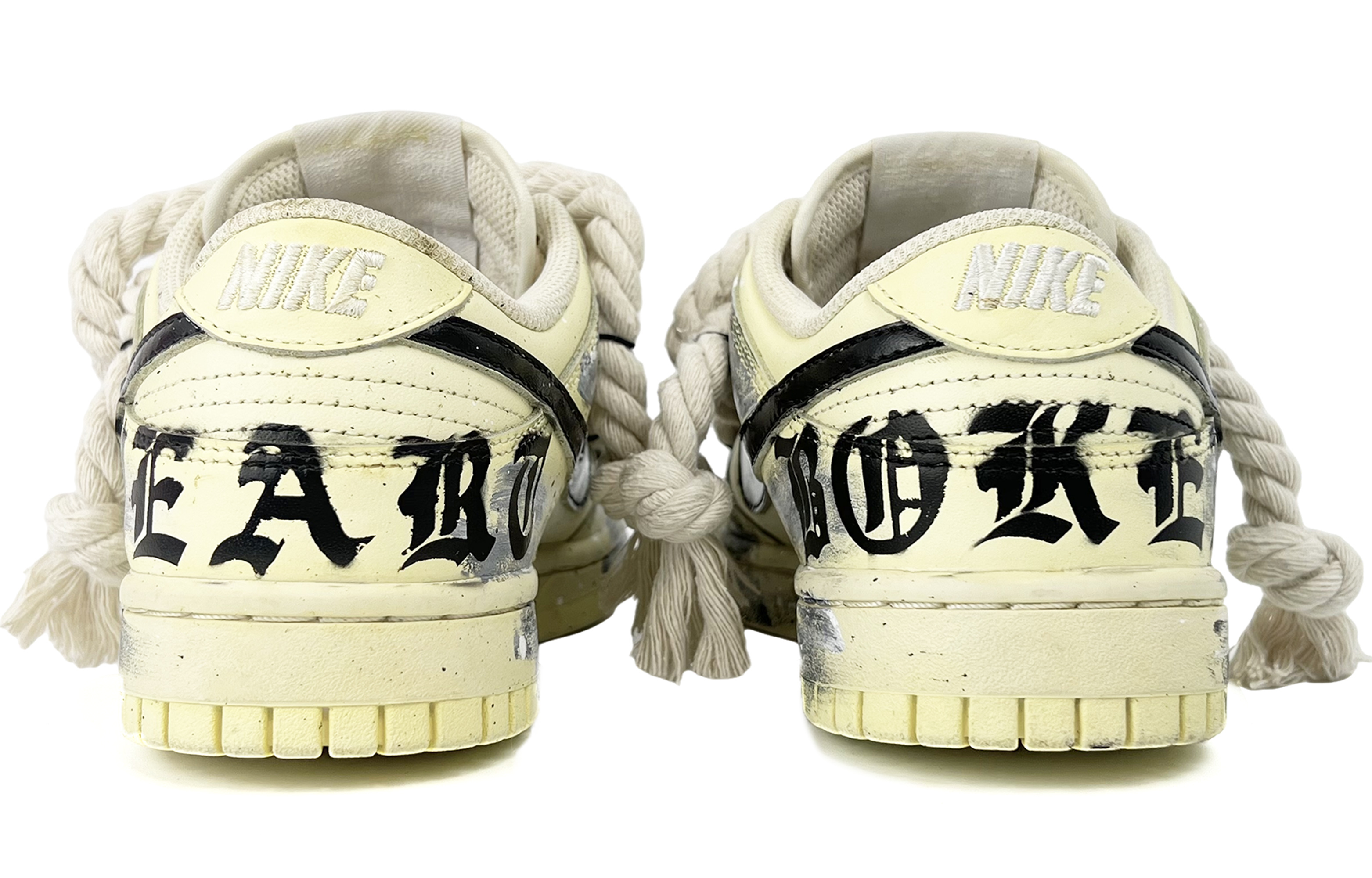 Shop 【定制球鞋】 Nike Dunk Low 氧化做舊 麻繩綁帶 沙漠 哥德 低幫 板鞋 女款 黃黑