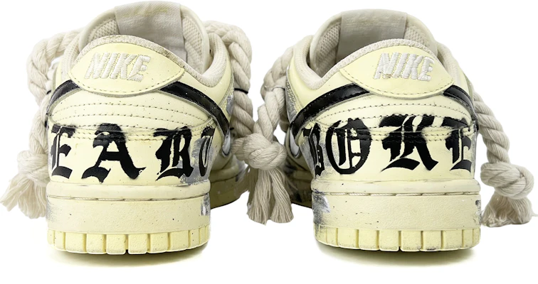 【定制球鞋】 Nike Dunk Low 氧化做舊 麻繩綁帶 沙漠 哥德 低幫 板鞋 女款 黃黑 Shop 【定制球鞋】 Nike Dunk Low 氧化做舊 麻繩綁帶 沙漠 哥德 低幫 板鞋 女款 黃黑