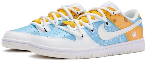 【定製球鞋】 Nike Dunk Low 芝士 特殊鞋盒 手繪噴繪 低幫 板鞋 女款 黃藍 Lookbook 【定製球鞋】 Nike Dunk Low 芝士 特殊鞋盒 手繪噴繪 低幫 板鞋 女款 黃藍