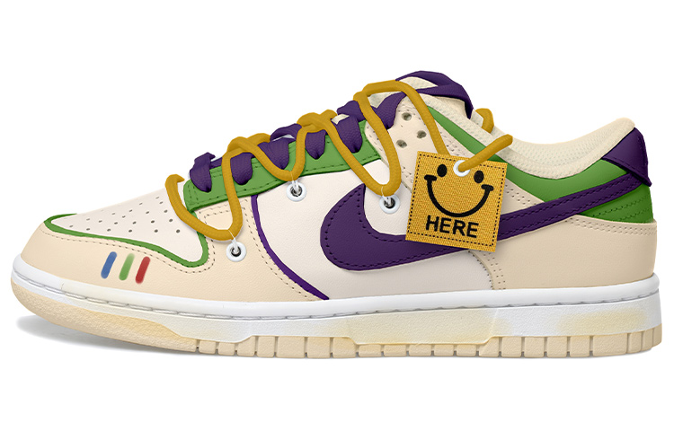 [Custom Shoes] (W) Nike Dunk Low 'Yellow Purple Green Smiley'