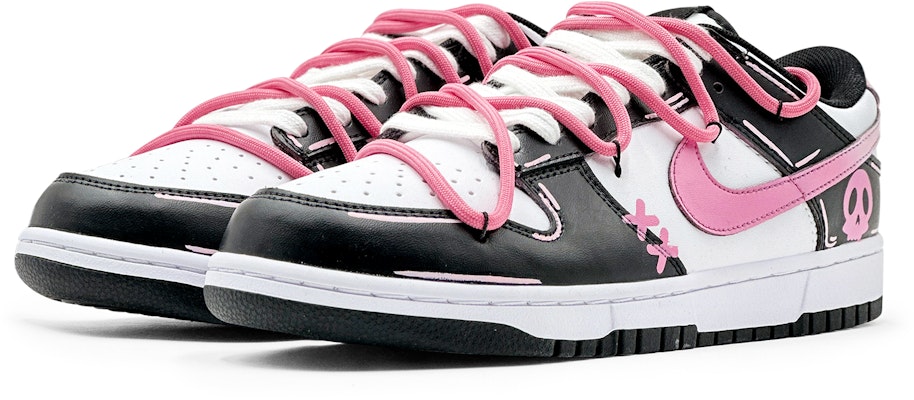 【定製球鞋】Nike Dunk Low 減齡穿搭 怪趣骷髏 特殊鞋盒 舒適 低幫 板鞋 女款 黑白粉 Lookbook 【定製球鞋】Nike Dunk Low 減齡穿搭 怪趣骷髏 特殊鞋盒 舒適 低幫 板鞋 女款 黑白粉