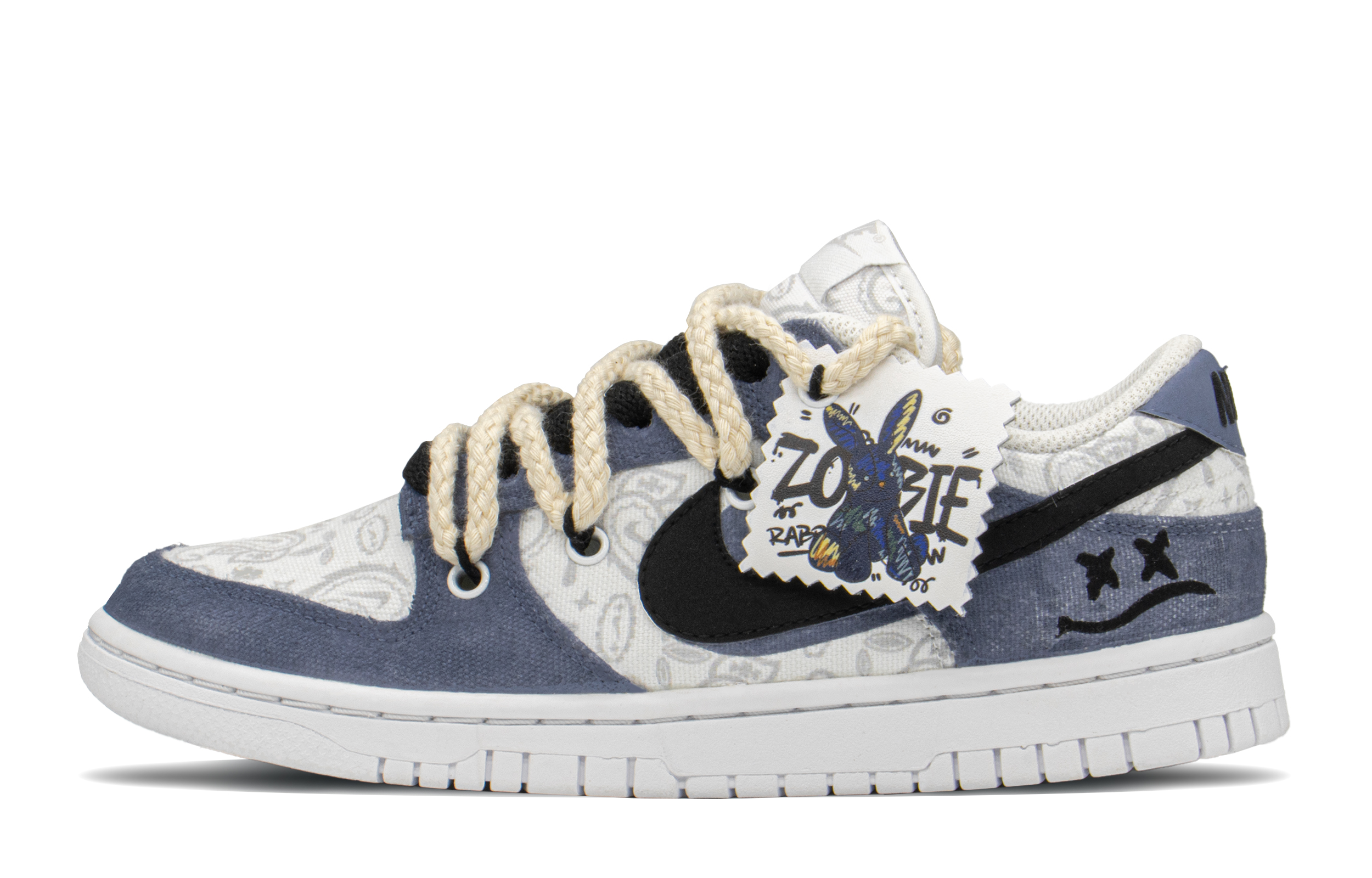Buy (W) Zapatillas Nike Dunk Low 'Zombie Rabbit Graffiti Púrpura-Negro' DJ9955-100(TeamA-DK僵尸兔S-BOX)