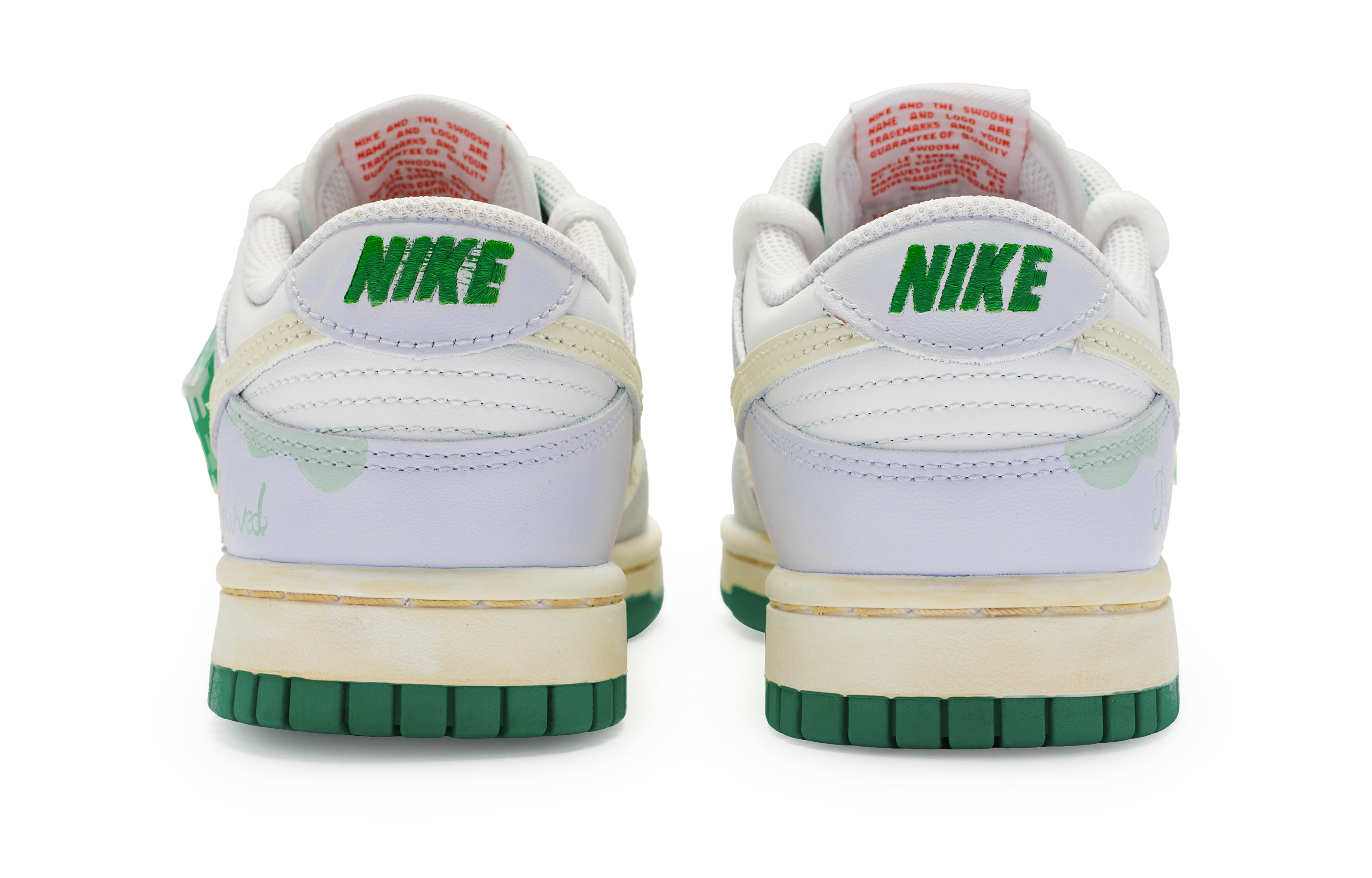 Shop (W) [Sepatu Kustom] Nike Dunk Low Kustom 'Halaman Tujuh - Abu Pastel Hijau' FD9924-311(Team80-女款挚爱米白紫)