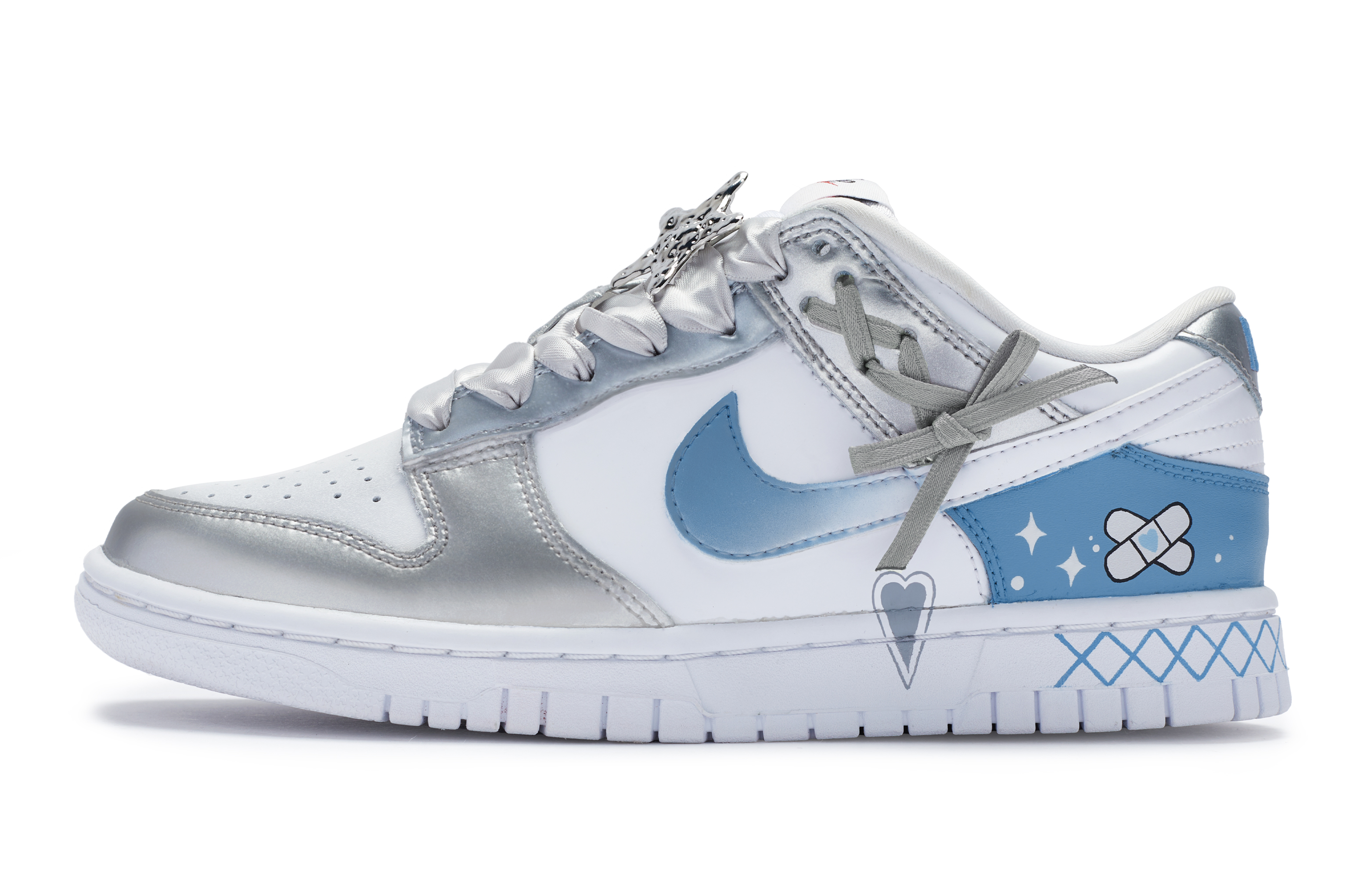 Buy (W) Nike Dunk Low Personalizadas "Dulzura Azul" #811 DH4403-700(Team80-女款七夕blue白蓝银)
