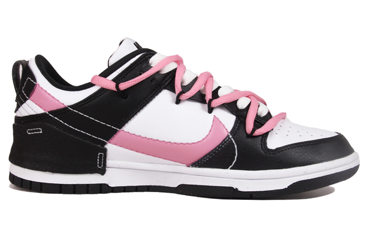 Order (W) [Sepatu Kustom] Nike Dunk Low Disrupt 2 'Hitam Putih Merah Muda' DV4024-002(TeamJ-解构熊猫黑粉女款)