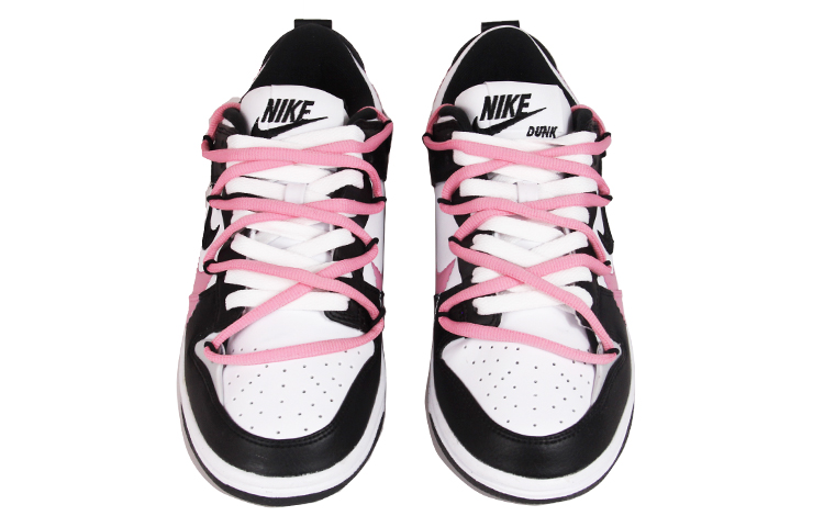 Shop (W) [Sepatu Kustom] Nike Dunk Low Disrupt 2 'Hitam Putih Merah Muda' DV4024-002(TeamJ-解构熊猫黑粉女款)