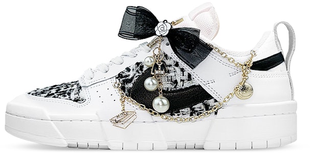 【客製化球鞋】Nike Dunk Disrupt 小香貼布 禮盒 襪子 掛件 低幫 板鞋 女款 黑白 Buy 【客製化球鞋】Nike Dunk Disrupt 小香貼布 禮盒 襪子 掛件 低幫 板鞋 女款 黑白