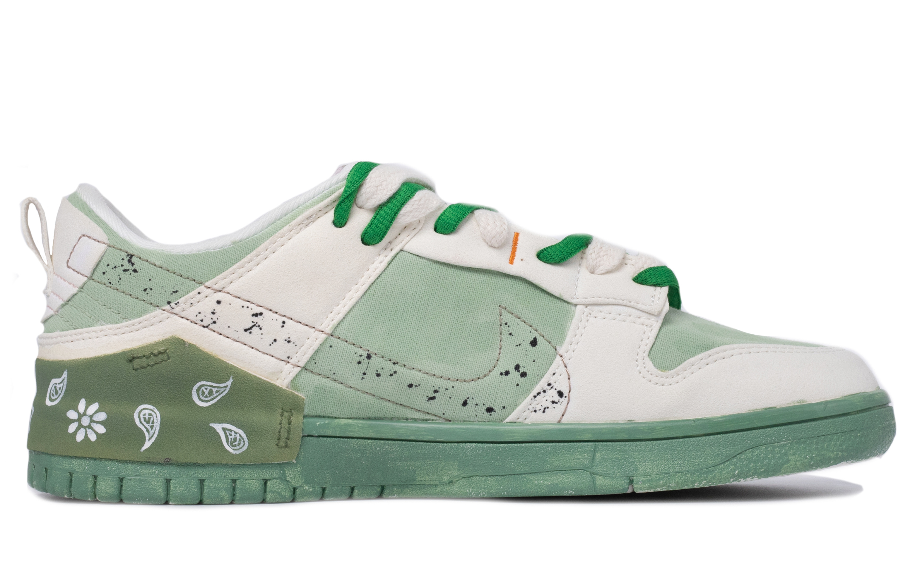 Order 【定制球鞋】Nike Dunk Low Disrupt "Pale Ivory" 達芬奇定制 改造主題定制 腰果花綠跡 低筒 板鞋 女款 綠白