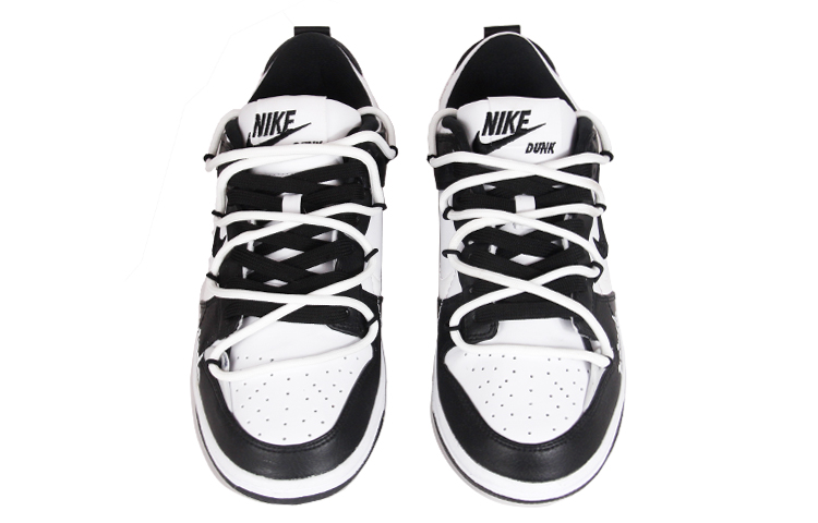 Shop (W) [Sepatu Custom] Nike Dunk Low Disrupt 'Panda Hitam Putih' DV4024-002(TeamJ-黑白解构熊猫女款)