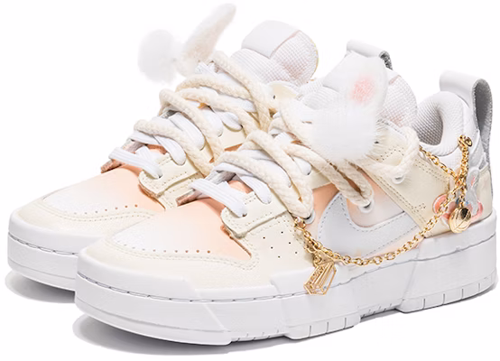【定制球鞋】 Nike Dunk LowDunk Disrupt 野鶴製造毛絨兔耳五角星禮盒特殊鞋帶 低筒 板鞋 女款 米色 Lookbook 【定制球鞋】 Nike Dunk LowDunk Disrupt 野鶴製造毛絨兔耳五角星禮盒特殊鞋帶 低筒 板鞋 女款 米色