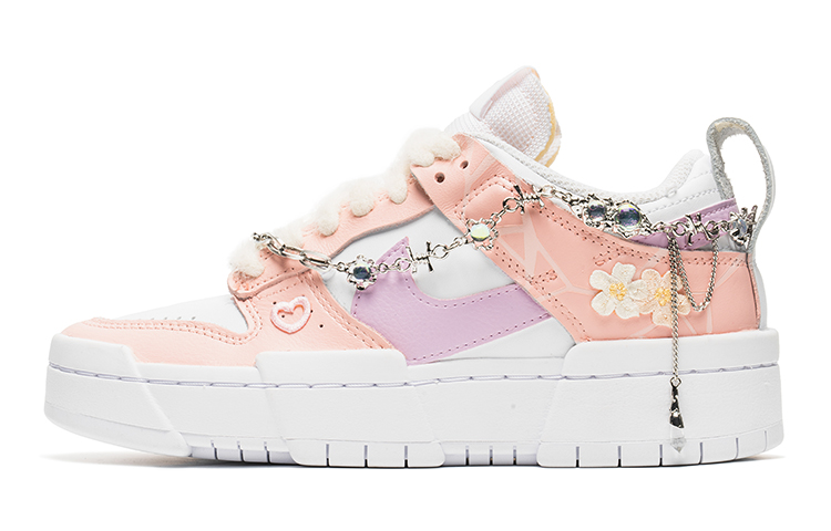 [Custom Shoes] (W) Nike Dunk Low Disrupt 'Valentine's Day White Pink'