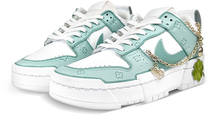 (W) 나이키 덩크 로우 디스럽트 '화이트-클로버 체인' (커스텀) DO5219-111(Team叁-女款四叶草SBOX) Lookbook (W) 나이키 덩크 로우 디스럽트 '화이트-클로버 체인' (커스텀) DO5219-111(Team叁-女款四叶草SBOX)