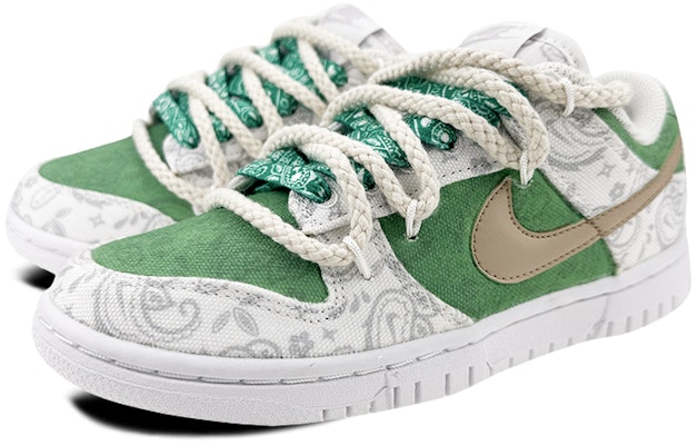 【訂製球鞋】Nike Dunk Low ESS 復古 碎花 拼接 牛油果 低筒 板鞋 女款 白綠 Lookbook 【訂製球鞋】Nike Dunk Low ESS 復古 碎花 拼接 牛油果 低筒 板鞋 女款 白綠