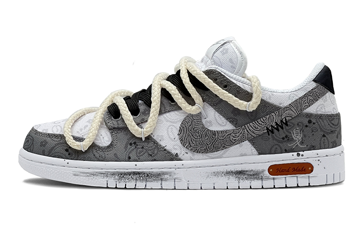 Buy (W) [Kasut Custom] Nike Dunk Low ESS 'Hitam Kelabu Paisley - Gaya Cina' DJ9955-100(TeamS-印象水墨S-BOX)