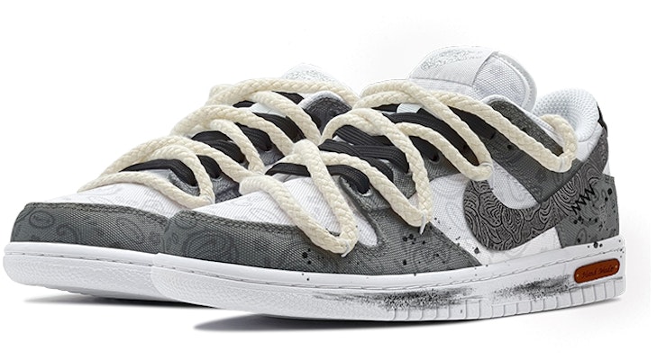 (W) 【定制鞋款】耐克Dunk Low ESS '黑灰Paisley - 中国风' DJ9955-100(TeamS-印象水墨S-BOX) Lookbook (W) 【定制鞋款】耐克Dunk Low ESS '黑灰Paisley - 中国风' DJ9955-100(TeamS-印象水墨S-BOX)