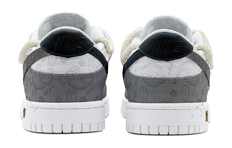 Shop (W) [Kasut Custom] Nike Dunk Low ESS 'Hitam Kelabu Paisley - Gaya Cina' DJ9955-100(TeamS-印象水墨S-BOX)