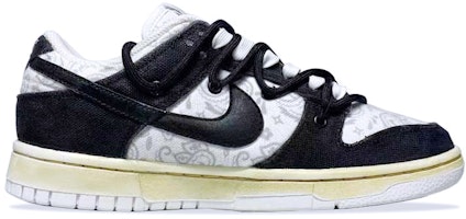 【訂製球鞋】Nike Dunk Low ESS 解構風 腰果花 清新 高街 低幫 板鞋 女款 黑白 Order 【訂製球鞋】Nike Dunk Low ESS 解構風 腰果花 清新 高街 低幫 板鞋 女款 黑白