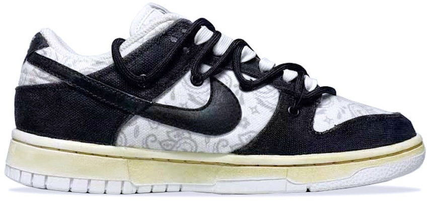【訂製球鞋】Nike Dunk Low ESS 解構風 腰果花 清新 高街 低幫 板鞋 女款 黑白 Order 【訂製球鞋】Nike Dunk Low ESS 解構風 腰果花 清新 高街 低幫 板鞋 女款 黑白