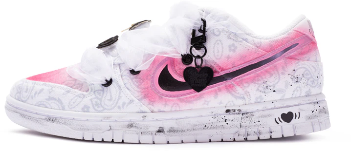 custom-shoes-women-nike-dunk-low-ess-black-pink-paisley