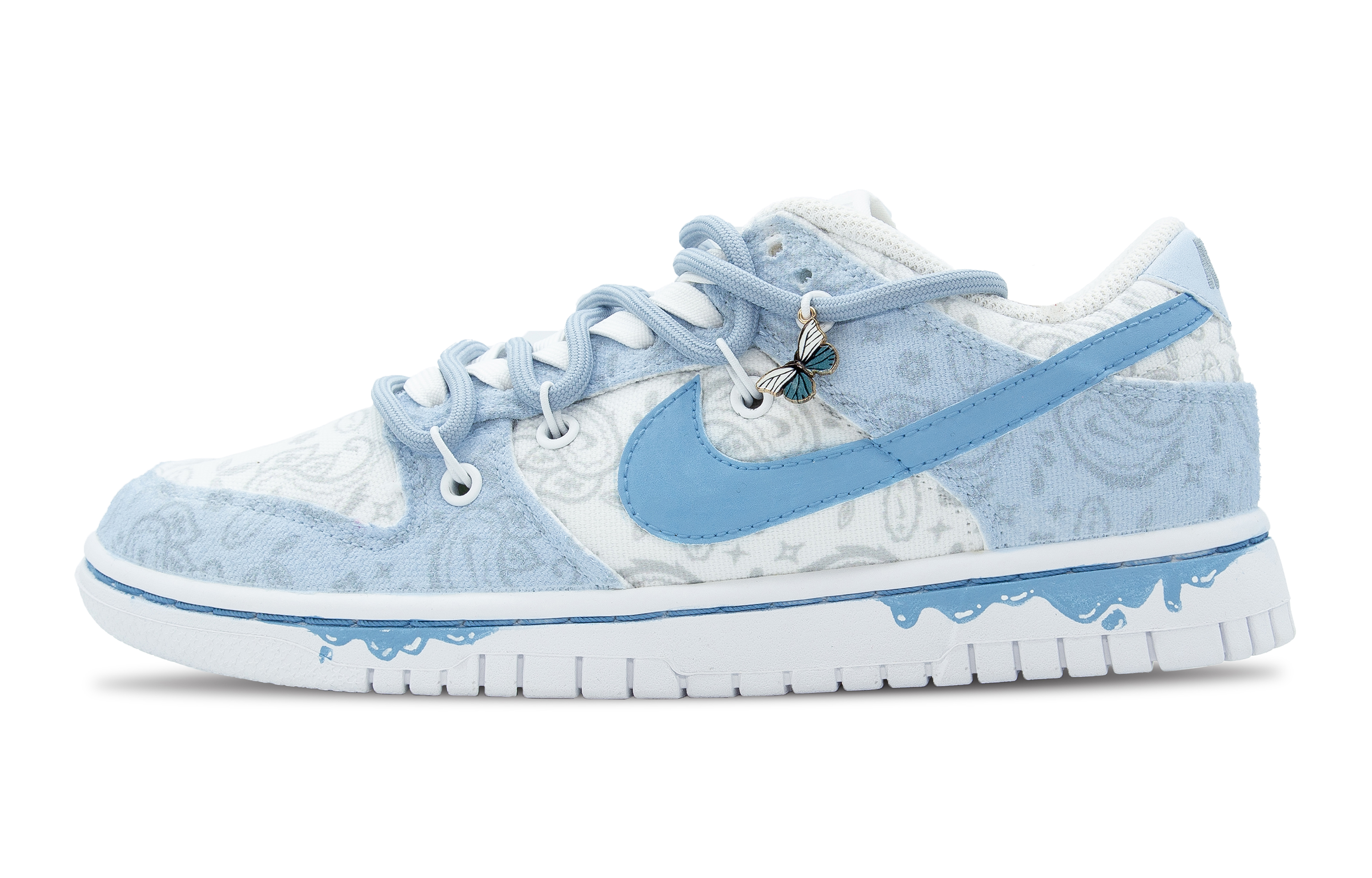 [Custom Shoes] (W) Nike Dunk Low ESS 'Blue Paisley Butterfly'