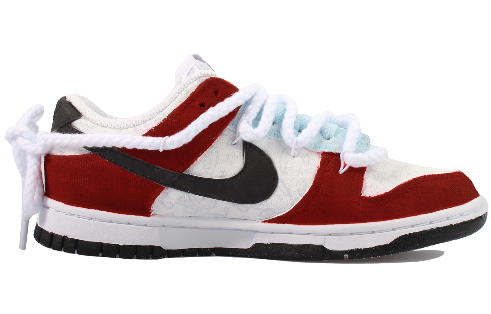 Order (W) 【カスタムシューズ】ナイキダンクLow ESS『フェスティブセレブレーション赤黒』女性用 DJ9955-100(Team33-节日庆典-女款）