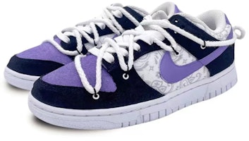 【定制球鞋】Nike Dunk Low ESS 酷洛米 腰果花 個性 低調 溫柔風 潮流 休閒 低幫 板鞋 女款 黑紫 Lookbook 【定制球鞋】Nike Dunk Low ESS 酷洛米 腰果花 個性 低調 溫柔風 潮流 休閒 低幫 板鞋 女款 黑紫