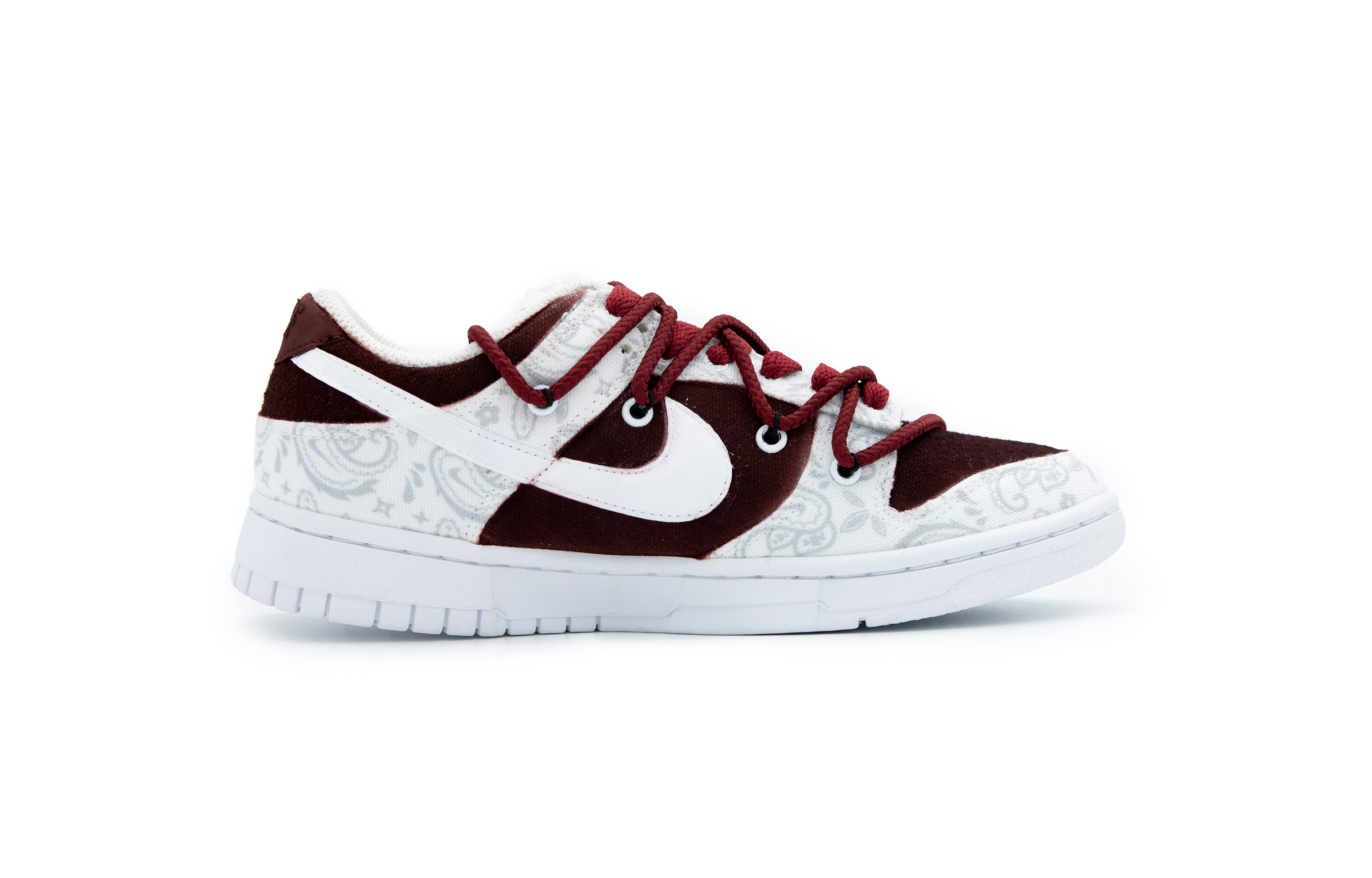 Order (W) Nike Dunk Low ESS マロンペイズリー (カスタム) DJ9955-100(Team51-女款酒红腰果)