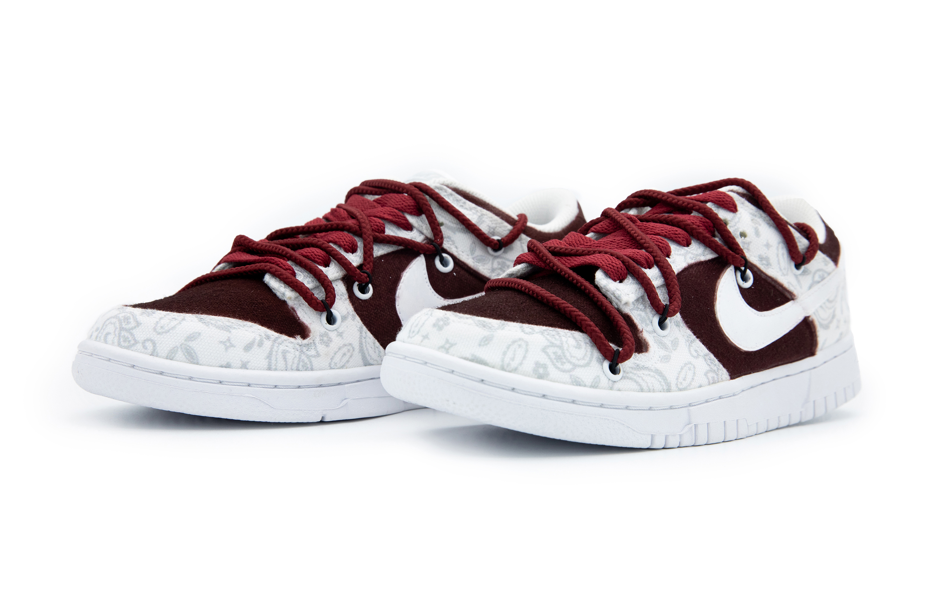 Lookbook (W) Nike Dunk Low ESS マロンペイズリー (カスタム) DJ9955-100(Team51-女款酒红腰果)