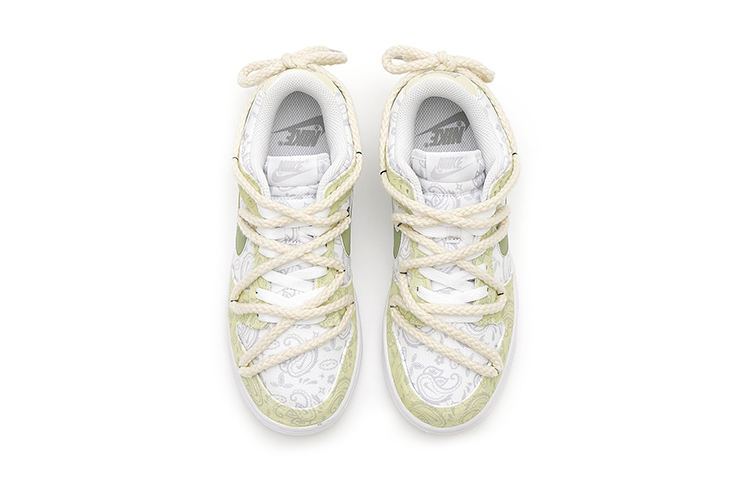 Shop (W) [Sepatu Kustom] Nike Dunk Low ESS 'Matcha Waffle Paisley' DJ9955-100(Team15-抹茶威化)