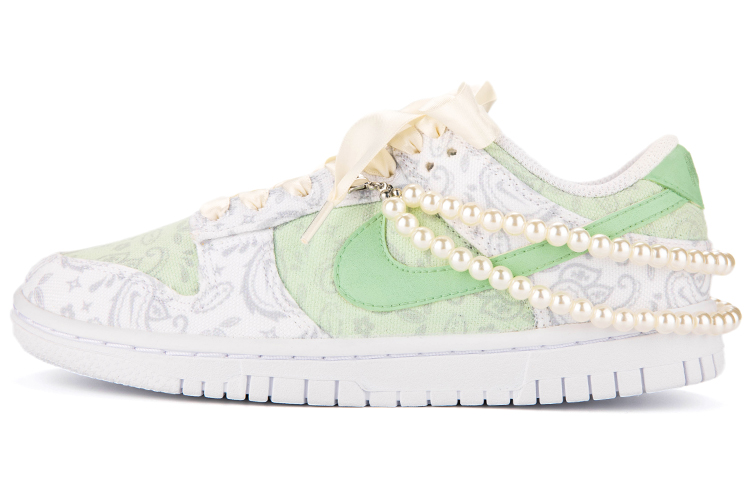[Custom Shoes] (W) Nike Dunk Low ESS 'Mint Green & Cashew Flower'