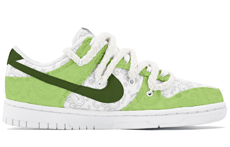 Order (W) 【カスタムシューズ】（女性用）ナイキ ダンク ロー ESS 'ペイズリーグリーン' DJ9955-100(TeamK-青草汁QD)