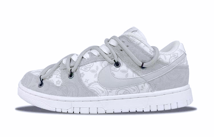 Order (W) 【カスタムシューズ】(女性) ナイキ ダンク ロー ESS 'ペイズリー グレー セメント' DJ9955-100(Team21-腰果花水泥灰)