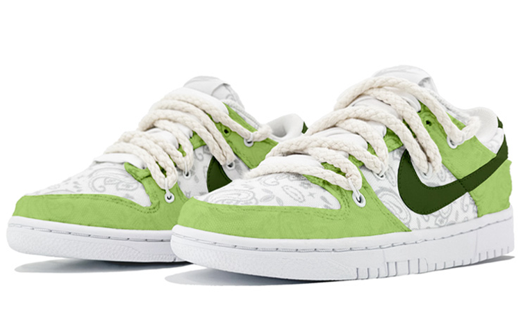 Lookbook (W) 【カスタムシューズ】（女性用）ナイキ ダンク ロー ESS 'ペイズリーグリーン' DJ9955-100(TeamK-青草汁QD)