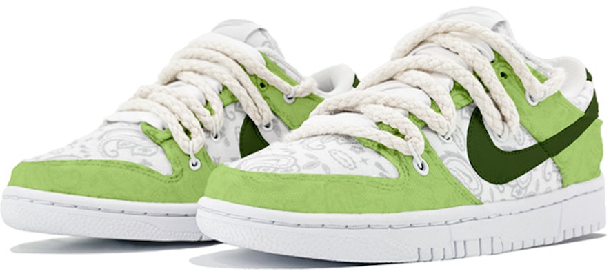 (W) 【カスタムシューズ】(女性用)ナイキ ダンク ロー ESS 'ペイズリーグリーン' DJ9955-100(TeamK-青草汁QD) Lookbook (W) 【カスタムシューズ】(女性用)ナイキ ダンク ロー ESS 'ペイズリーグリーン' DJ9955-100(TeamK-青草汁QD)