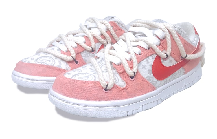 Lookbook (W) 나이키 덩크 로우 ESS '페이즐리 핑크-화이트' (커스텀) DJ9955-100(Team21-腰果花桃粉S-BOX)