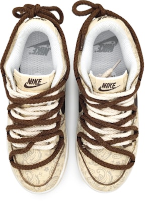 【定製球鞋】 Nike Dunk Low ESS 解構鞋帶 腰果花 生椰拿鐵 金屬銘牌 摩根時尚 低幫 板鞋 女款 黃棕 Shop 【定製球鞋】 Nike Dunk Low ESS 解構鞋帶 腰果花 生椰拿鐵 金屬銘牌 摩根時尚 低幫 板鞋 女款 黃棕