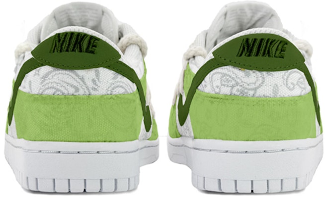 (W) 【カスタムシューズ】(女性用)ナイキ ダンク ロー ESS 'ペイズリーグリーン' DJ9955-100(TeamK-青草汁QD) Shop (W) 【カスタムシューズ】(女性用)ナイキ ダンク ロー ESS 'ペイズリーグリーン' DJ9955-100(TeamK-青草汁QD)