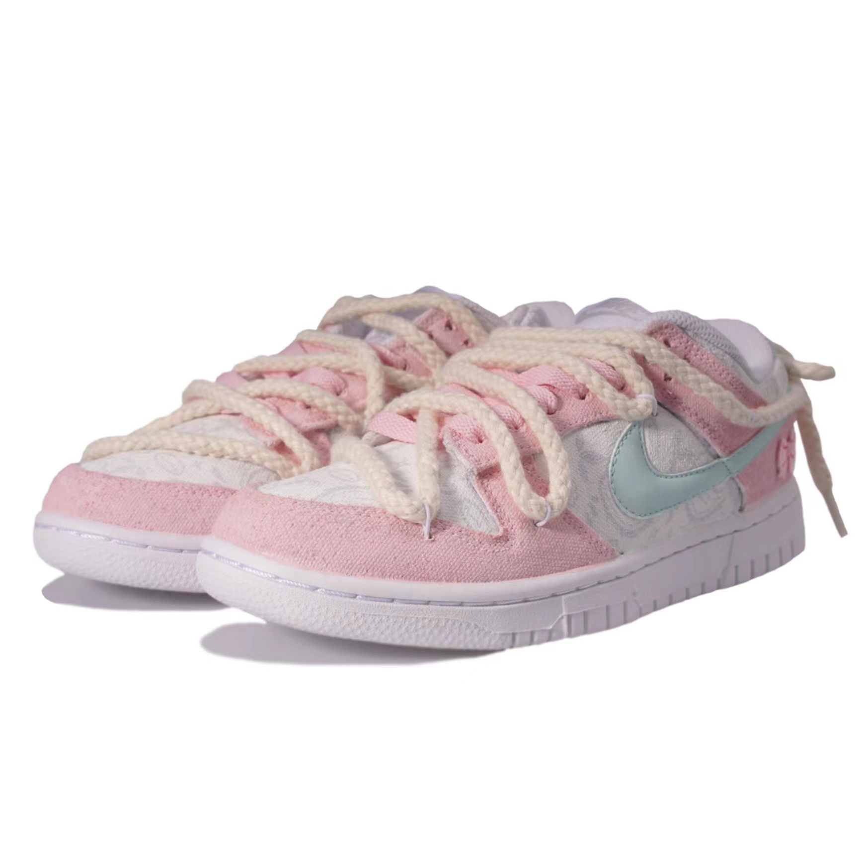 Lookbook (W) [Sepatu Custom] Nike Dunk Low ESS 'Pink Sakura Bunny - Tahun Kelinci' DJ9955-100(Team33-粉樱小兔女款)