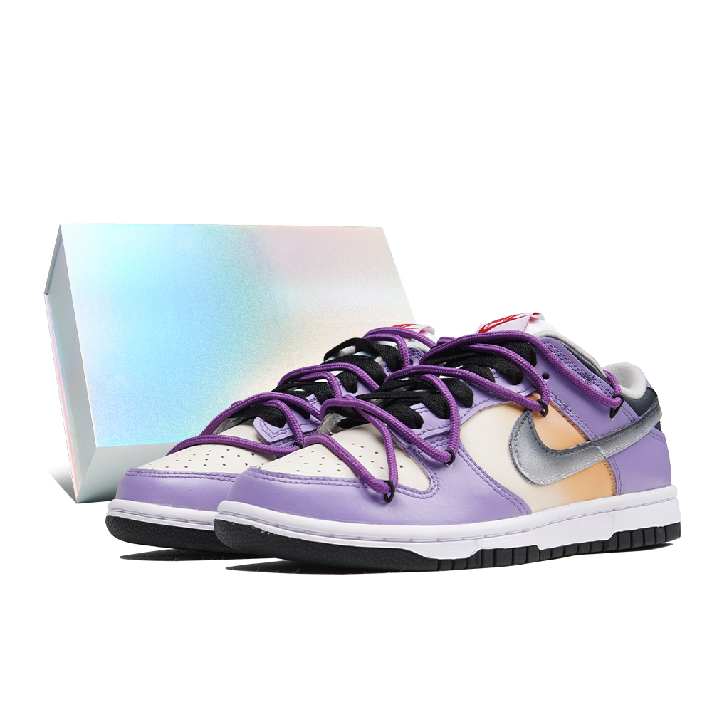 [Custom Shoes] (Women) Nike Dunk Low ESS 'Purple Silver'