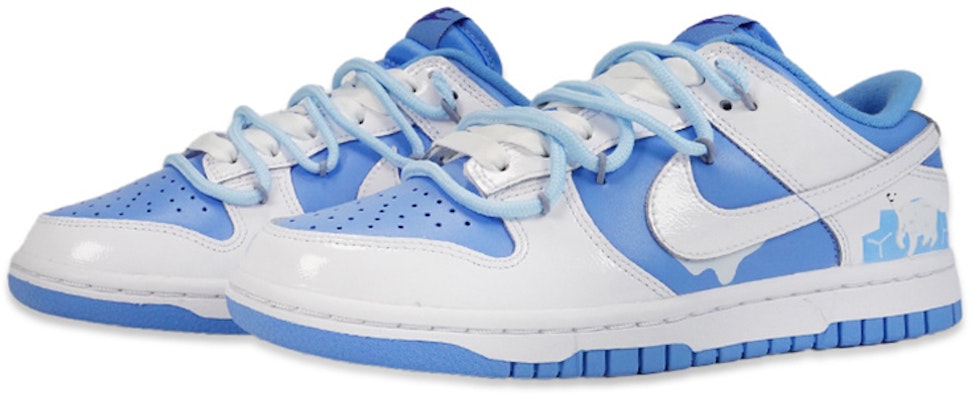 【定制球鞋】Nike Dunk Low ESS "反转北卡蓝" 冰雪聖誕 北極冰川 保護動物 可愛北極熊 解構風格潮流復古 低幫 板鞋 女款 藍白 Lookbook 【定制球鞋】Nike Dunk Low ESS "反转北卡蓝" 冰雪聖誕 北極冰川 保護動物 可愛北極熊 解構風格潮流復古 低幫 板鞋 女款 藍白