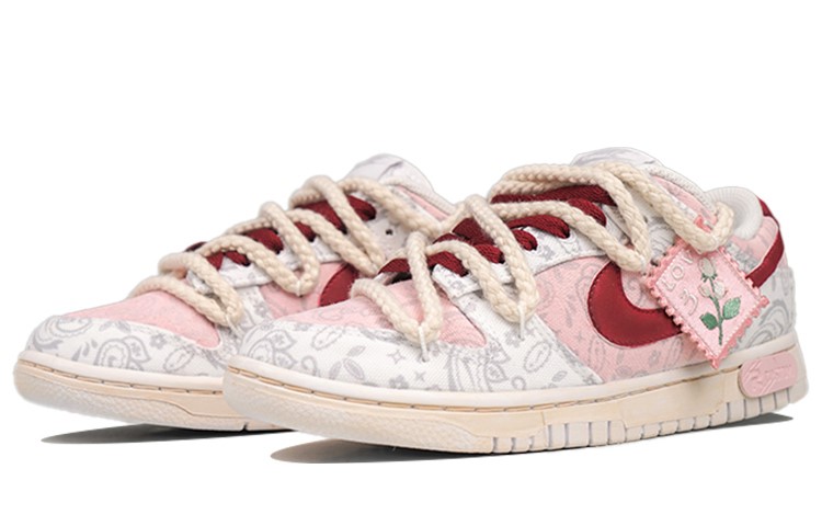 Lookbook (W) [Zapatillas Personalizadas] Nike Dunk Low ESS 'Rosa Pastel Paisley' DJ9955-100(Team27-女款蔷薇甜心)